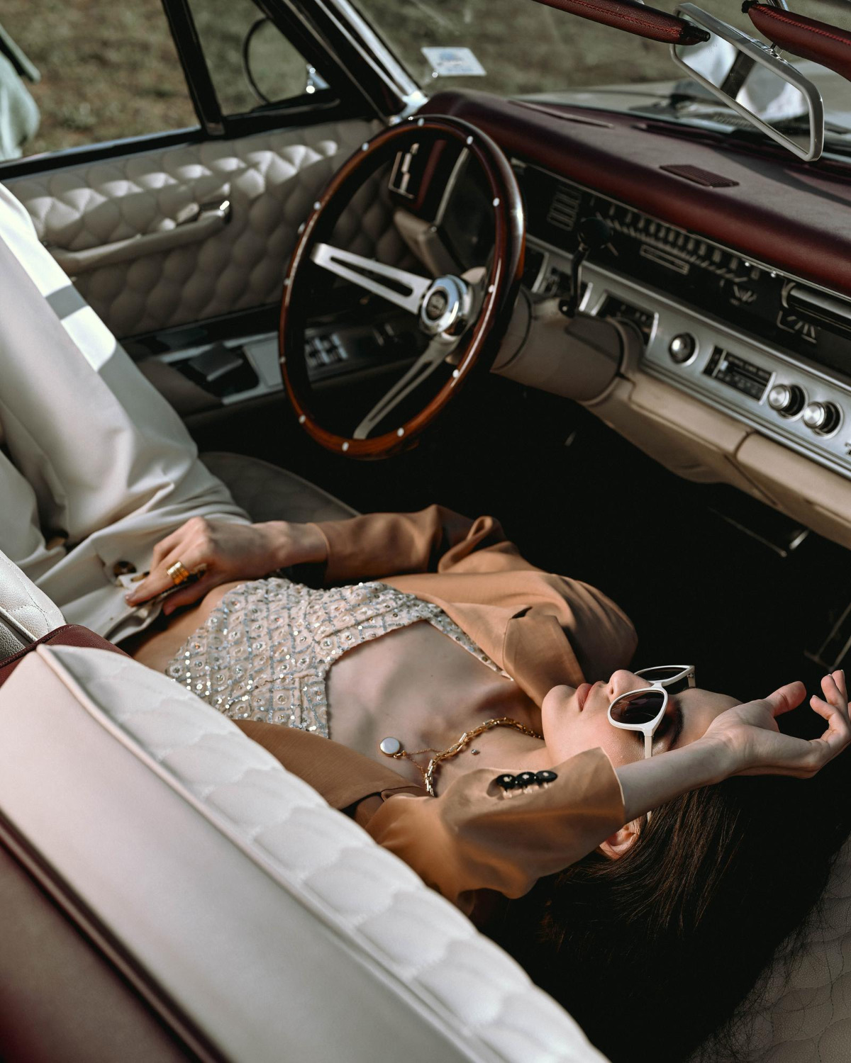 A Calgary adult relaxing during a weekend drive